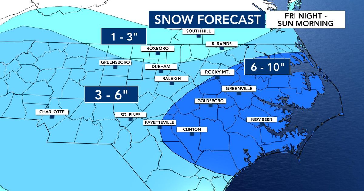 ¡Nieve en la Mayor Parte de Carolina del Norte Este Sábado! Vientos Fuertes y Frío Extremo Después :: WRAL.com