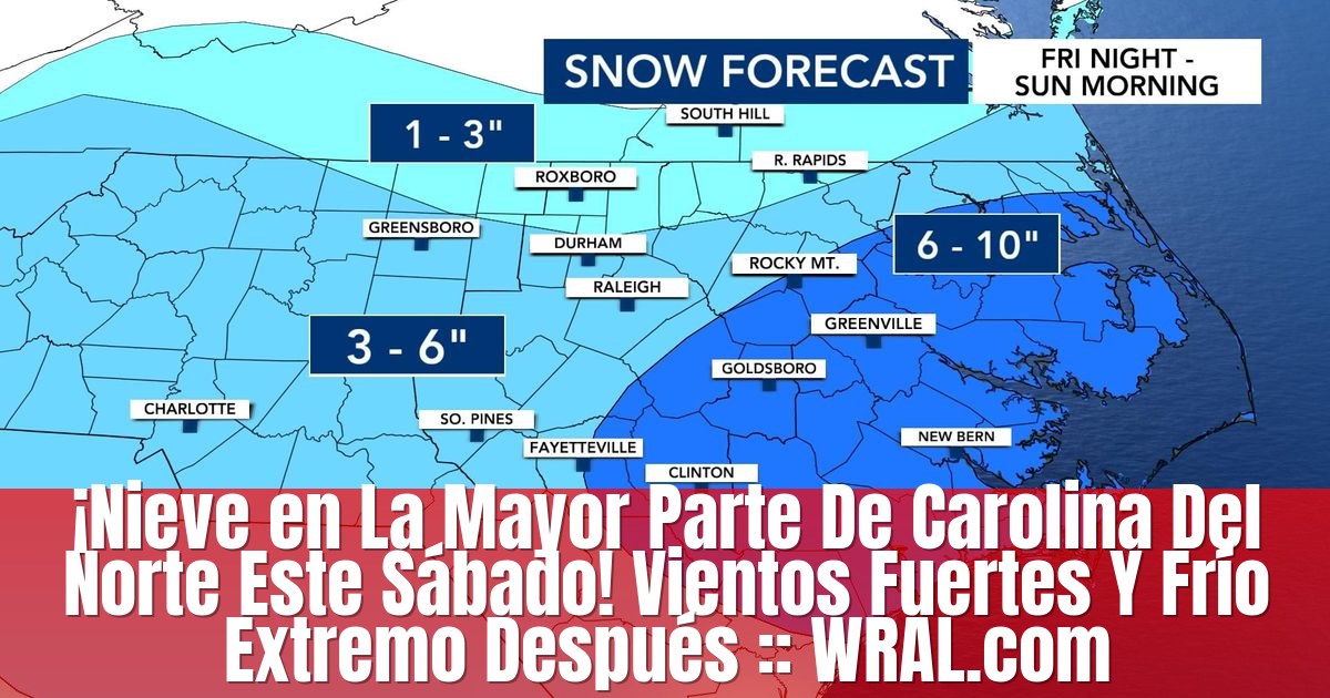 ¡nieve en La Mayor Parte De Carolina Del Norte Este (title Overlay)